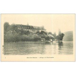 carte postale ancienne 73 AIX-LES-BAINS. Abbaye de Hautecombe avec Bateau à Roues