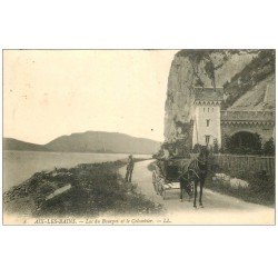 carte postale ancienne 73 AIX-LES-BAINS. Attelage Le Colombier Lac du Bourget