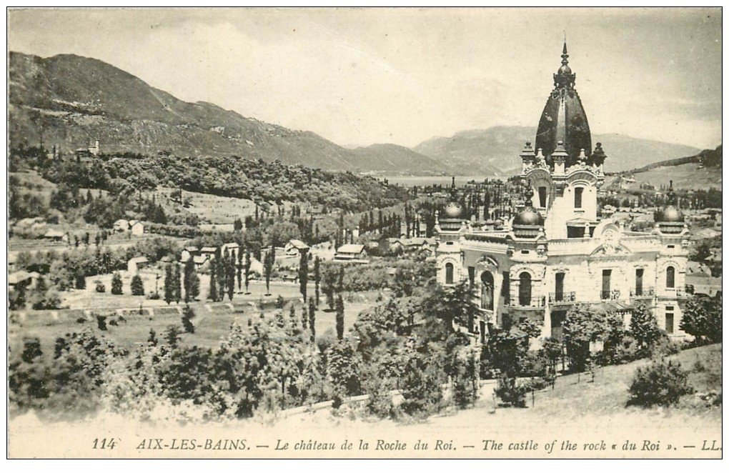carte postale ancienne 73 AIX-LES-BAINS. Château Roche du Roi 1921