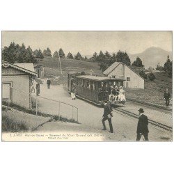 carte postale ancienne 73 AIX-LES-BAINS. Départ d'un Train Sommet du Mont Revard