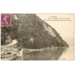 carte postale ancienne 73 AIX-LES-BAINS. Embarcadère du Bourdeau Chemin du Château 1933