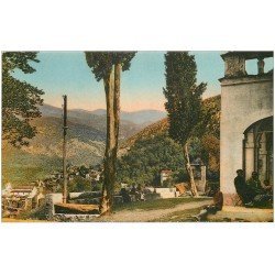 carte postale ancienne 06 SAORGE. Réunion et pelabres sur la Terrasse du Monastère