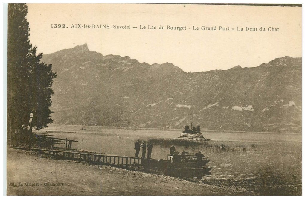 carte postale ancienne 73 AIX-LES-BAINS. Grand Port Lac du Bourget