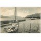 carte postale ancienne 73 AIX-LES-BAINS. Grand Port Lac du Bourget avec Voilier 1919