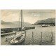 carte postale ancienne 73 AIX-LES-BAINS. Grand Port Lac du Bourget avec Voilier 1919
