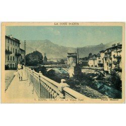 carte postale ancienne 06 SOSPEL. Le Vieux Pont