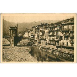 carte postale ancienne 06 SOSPEL. Maisons sur la Bévéra