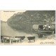 carte postale ancienne 73 AIX-LES-BAINS. Lac du Bourget Ballade en Barque et Vaches 1907