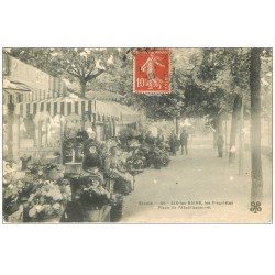 carte postale ancienne 73 AIX-LES-BAINS. Les Fleuristes Place Etablissement 1908