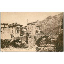 carte postale ancienne 06 SOSPEL. Vieux Pont et Montagnes d'Italie 1925. Tabacs