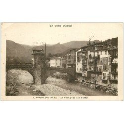 carte postale ancienne 06 SOSPEL. Vieux Pont sur la Bévéra 1933