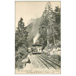 carte postale ancienne 73 AIX-LES-BAINS. Train dans une Tranchée Chemin de Fer Revard