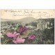 carte postale ancienne 73 AIX-LES-BAINS. Vue générale 1902 et montage Fleurs