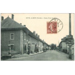 73 ALBENS. Route d'Aix-les-Bains 1928 Pompe à Essence manuelle Mobioil