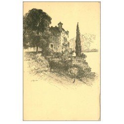 carte postale ancienne 73 BOURDEAU. Le Château et Cyprée d'après Richier