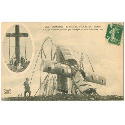 carte postale ancienne 73 CHAMBERY. Croix du Nivolet couché par Ouragan 1909