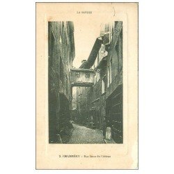 carte postale ancienne 73 CHAMBERY. Rue Basse du Château 1935. Papier velin style Parchemin