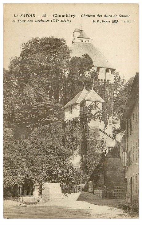 carte postale ancienne 73 CHAMBERY. Tour Archives Château Ducs Savoie 1921