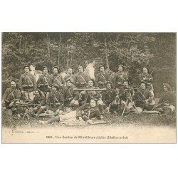 carte postale ancienne 73 DIABLES NOIRS. Section Mitailleurs Alpins 1916. Tampon Chasseurs