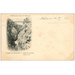 carte postale ancienne 73 GORGES DE L'ESSEILLON. Pont du Diable 1902
