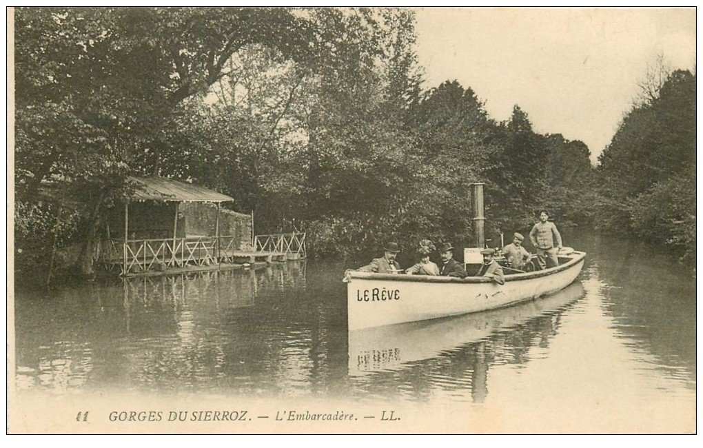 carte postale ancienne 73 GORGES-DU-SIERROZ. Embarcadère à vapeur Le Rêve
