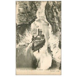 carte postale ancienne 73 GORGES-DU-SIERROZ. Le Bateau à vapeur