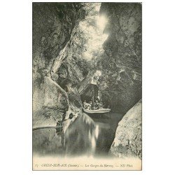 carte postale ancienne 73 GRESY-SUR-AIX. Embarcation à Vapeur Gorges du Sierroz