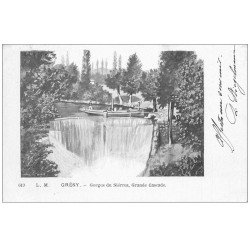 carte postale ancienne 73 GRESY-SUR-AIX. Grande Cascade 1902. Rare d'après un dessin...