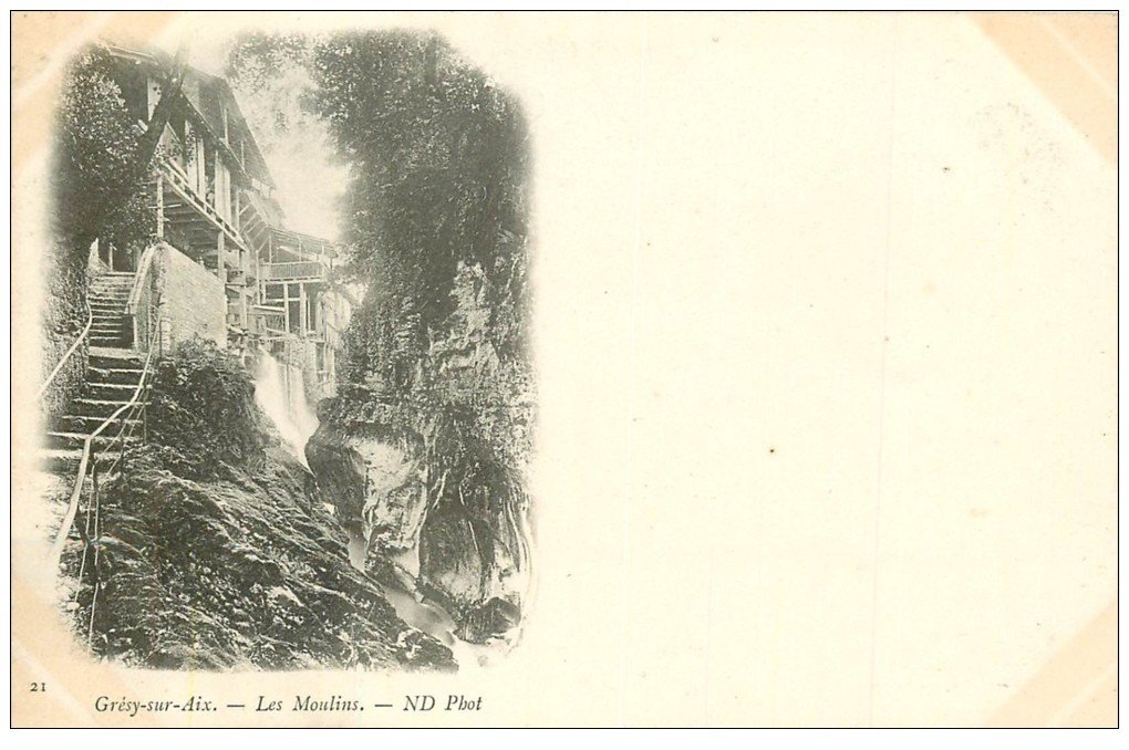 carte postale ancienne 73 GRESY-SUR-AIX. Les Moulins vers 1900