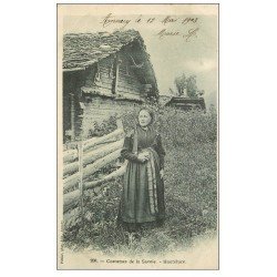 carte postale ancienne 73 HAUTELUCE. COSTUMES DE LA SAVOIE. Beau timbre 1 Centime 1903