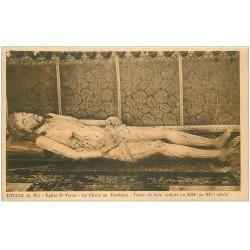 carte postale ancienne 06 UTELLE. Eglise Saint-Véran. Le Christ au Tombeau. Sépia