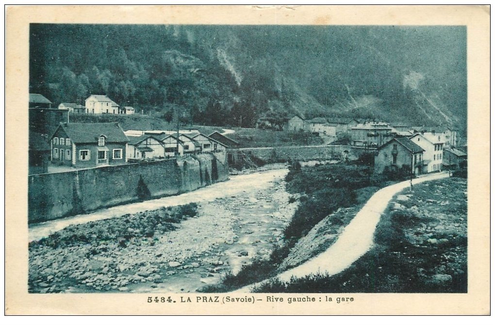 carte postale ancienne 73 LA PRAZ. La Gare 1932