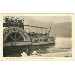 carte postale ancienne 73 LAC DU BOURGET. Bateau à Roue Les Cygnes du Lac 1937