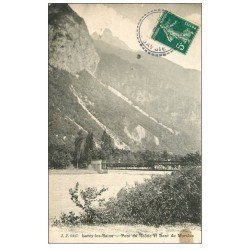 carte postale ancienne 73 LAVEY-LES-BAINS. Pont du Rhône et Dent de Morcles 1910