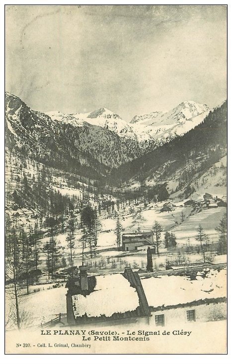 carte postale ancienne 73 LE PLANAY. Le Signal de Cléry et le Petit Montcenis 1909