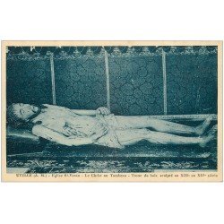 carte postale ancienne 06 UTELLE. Eglise Saint-Véran. Tronc de Bois le Christ au Tombeau
