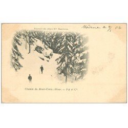 carte postale ancienne 73 MODANE. Chemin du Mont-Cenis avec randonneurs 1902