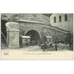 73 MODANE. Ouvriers à l'Entrée du Tunnel du Mont-Cenis