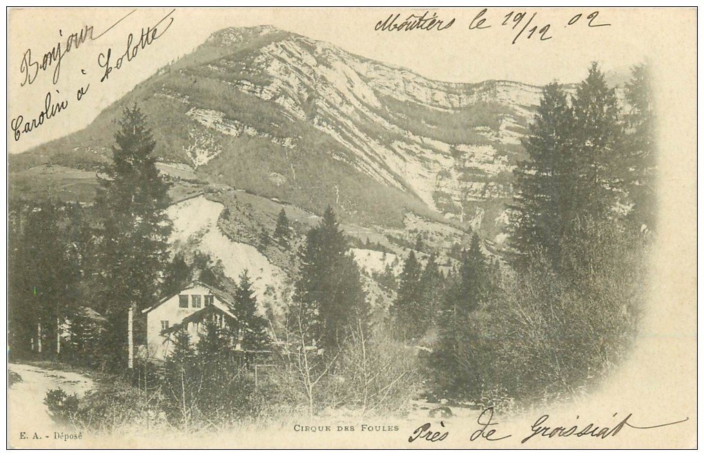 carte postale ancienne 73 MOUTIERS. Cirque des Foules 1902