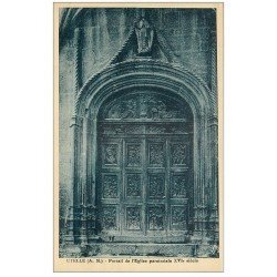 carte postale ancienne 06 UTELLE. Portail Eglise Saint-Véran