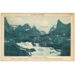 carte postale ancienne 73 PRALOGNAN-LA-VANOISE. Sentier du Col et Torrent de la Glière 1932