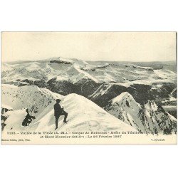 carte postale ancienne 06 VALLE DE LA TINEE. Cirque de Rabuons. Arête du Ténibres et Mont Monnier. Alpiniste