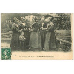 carte postale ancienne 73 SAINTE-FOY-TARENTAISE. Costumes de Savoie 1911