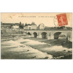 carte postale ancienne 73 SAINT-GENIX-SUR-GUIERS. Le Pont 1909