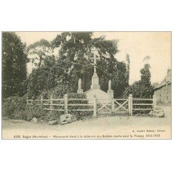 carte postale ancienne 56 AUGAN. Monument aux Soldats Morts 1928