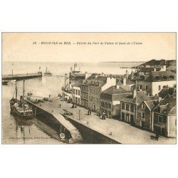 carte postale ancienne 56 BELLE-ILE-EN-MER. Port de Palais de l'Union 1925