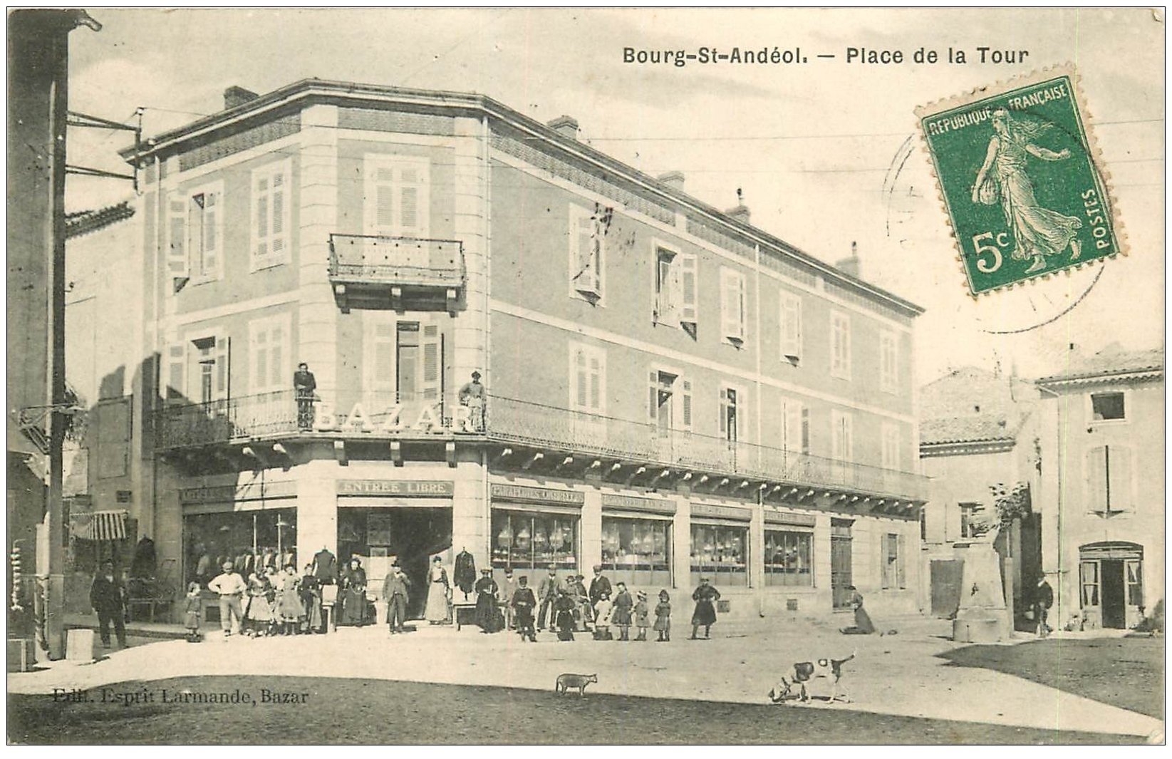 07 BOURG-SAINT-ANDEOL. Bazar Place de la Tour 1911