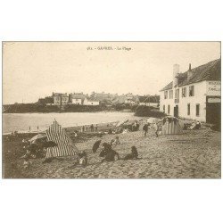 carte postale ancienne 56 GAVRES. La Plage. Pension de Famille