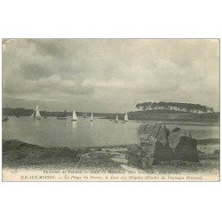 carte postale ancienne 56 ILE-AUX-MOINES. Jour des Régates Plage du Drenn