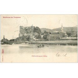 carte postale ancienne 07 CHATEAUBOURG-SUR-RHÔNE. Passeurs en barque 1903